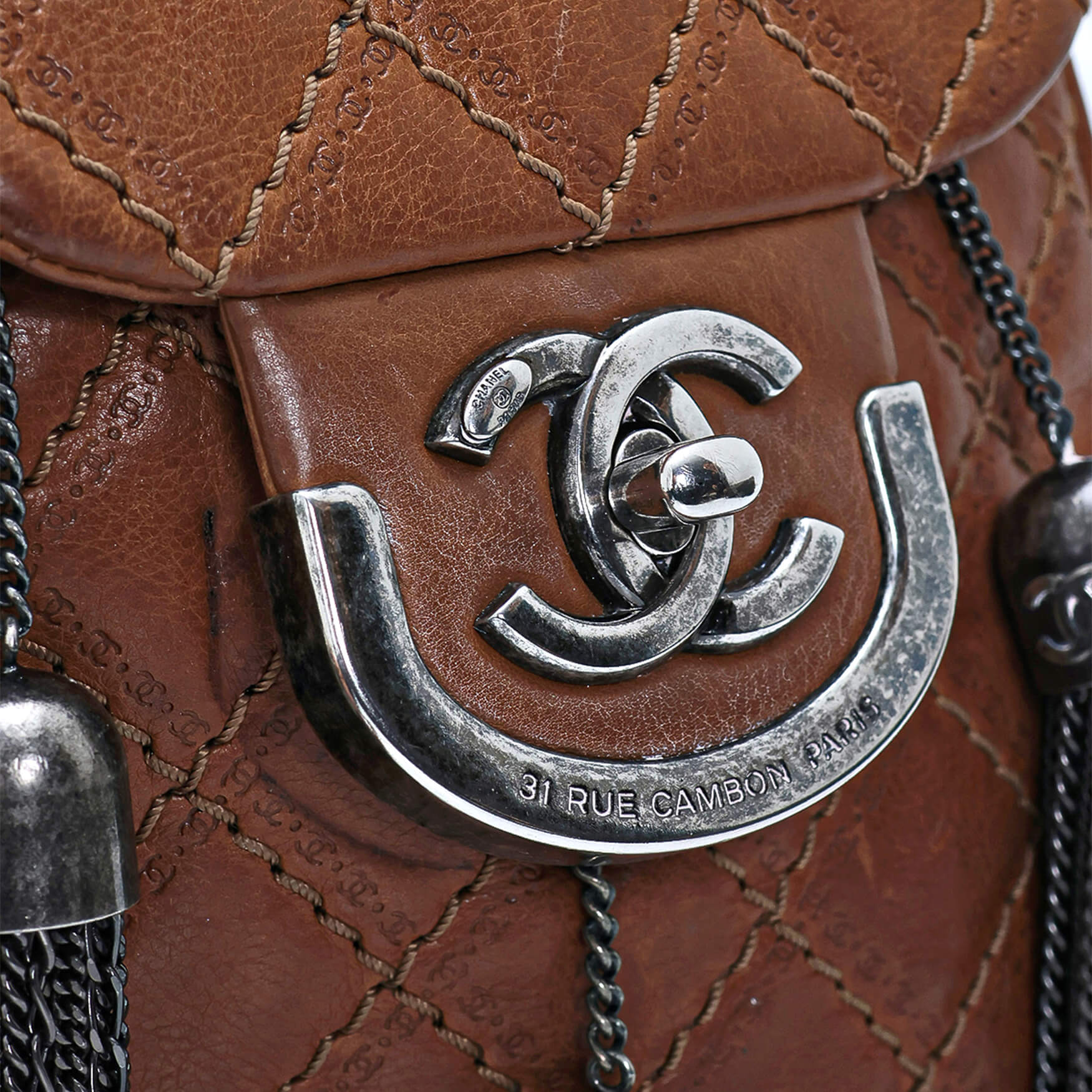 Chanel - Brown Leather 2013 Paris Edinburgh Coco Scottish Sporran Flap Bag